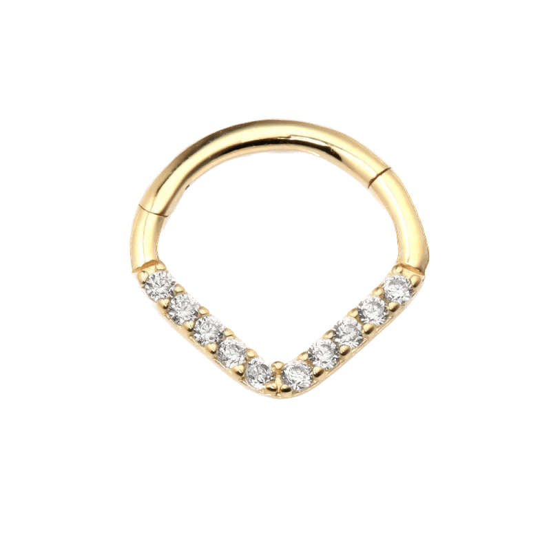 Clicker Front Triangle Strass Or 14K - Scary Needles
