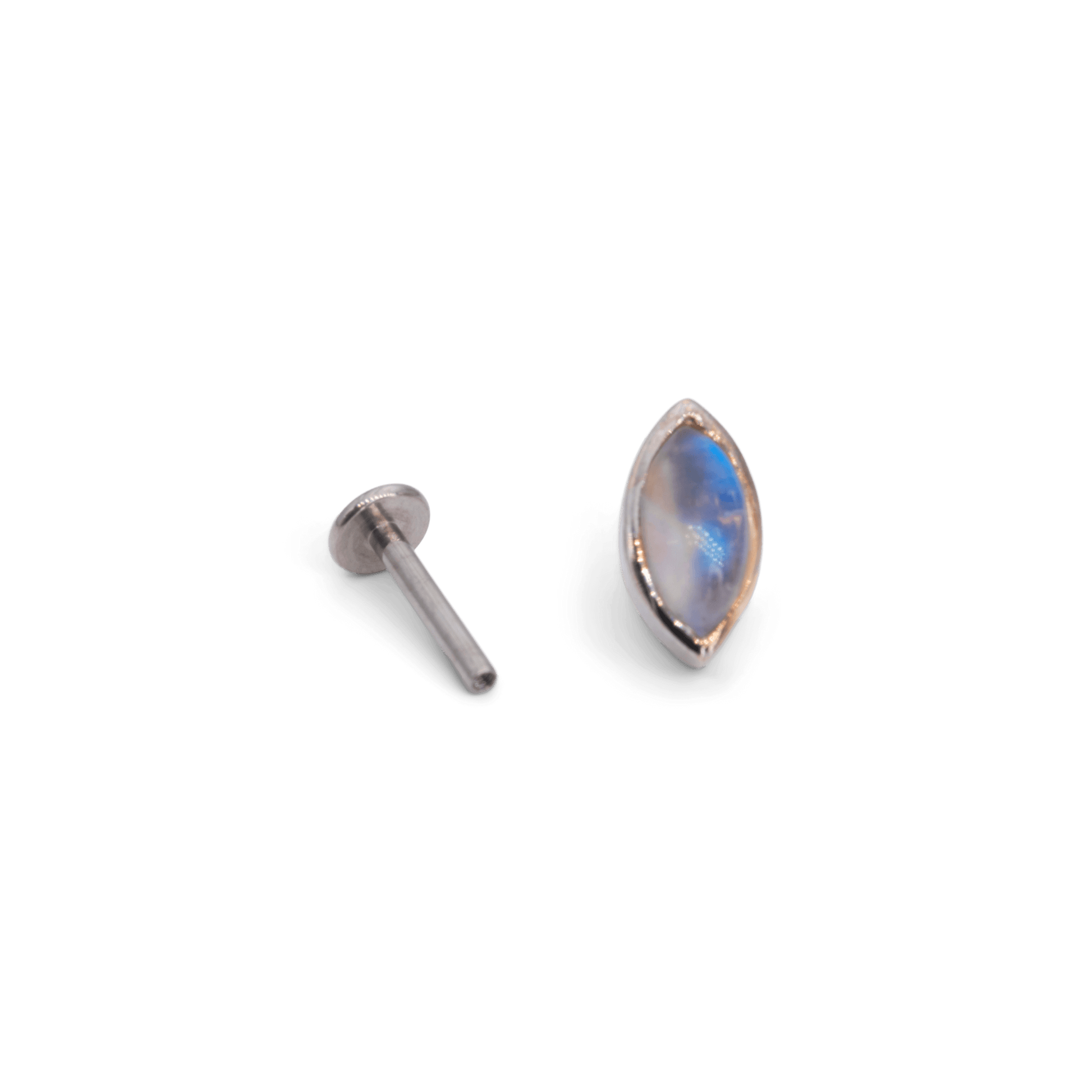 Navette Or Blanc 18k Moonstone - Scary Needles