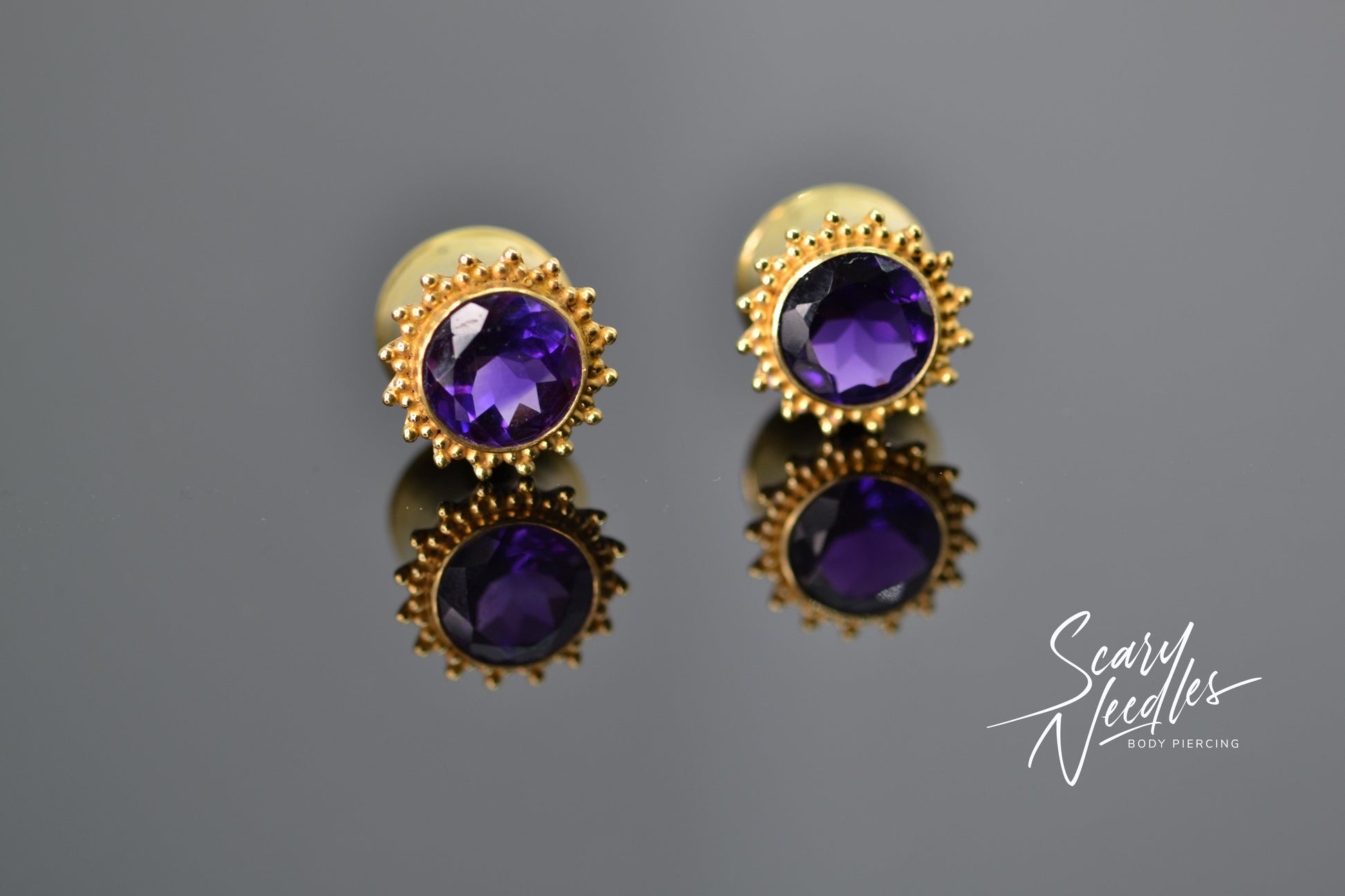 Plug Gold Vermeil Amethyste - Scary Needles
