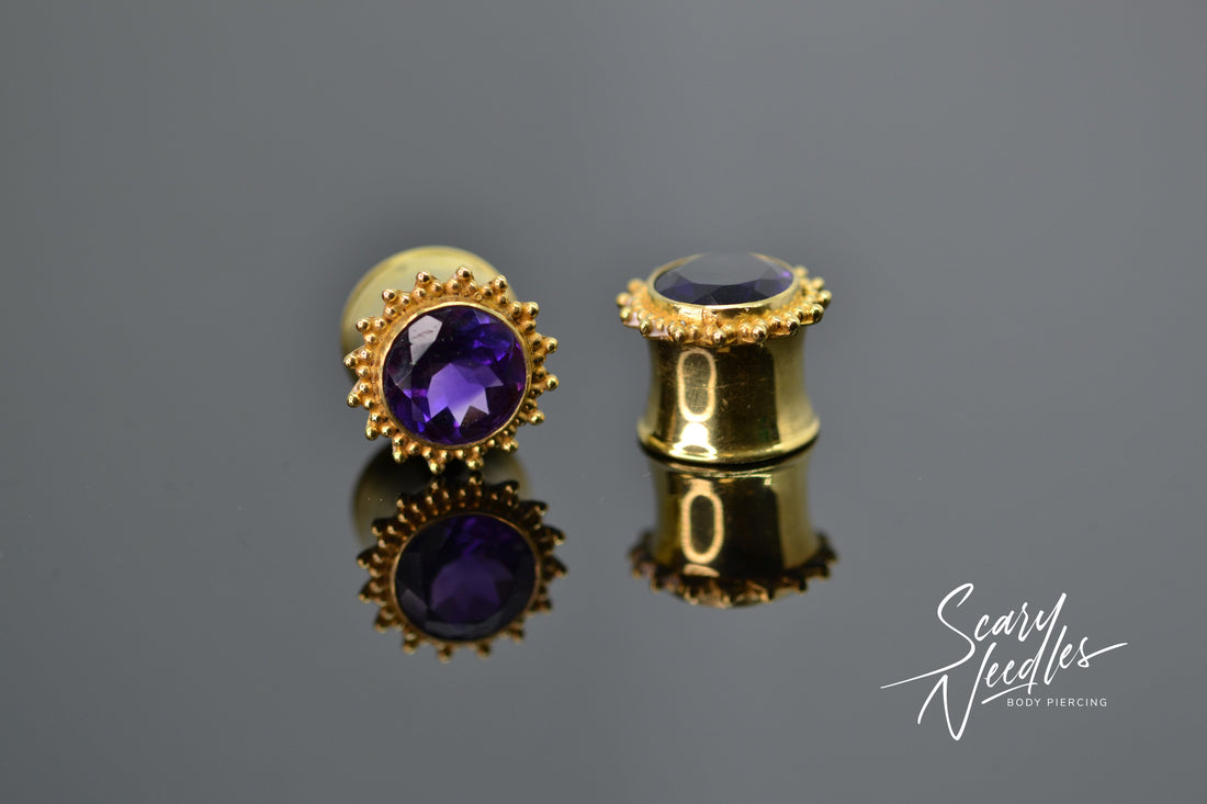 Plug Gold Vermeil Amethyste - Scary Needles