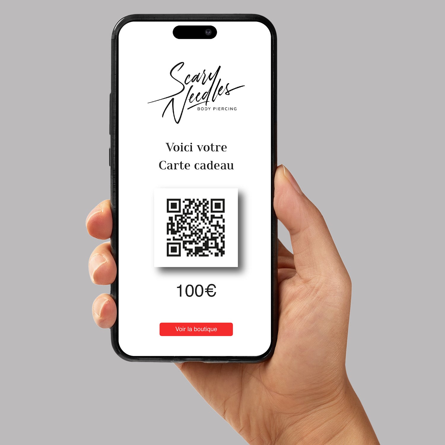 Carte cadeau sur smartphone