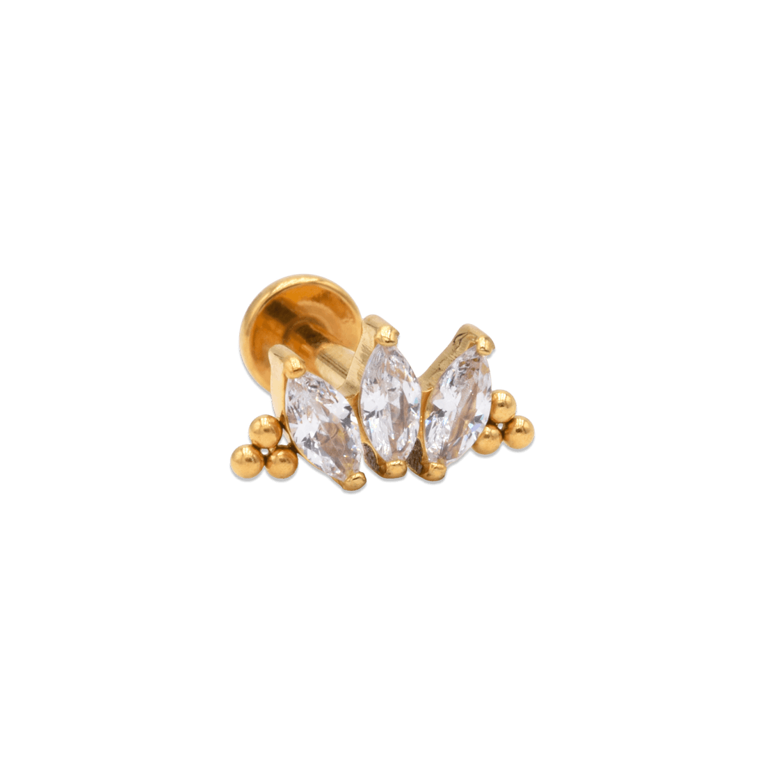 Beaded Marquise Titane F136 Gold. - Scary Needles