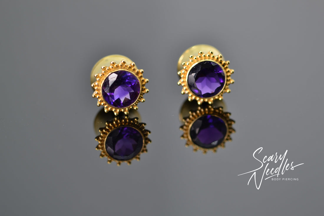 Plug Gold Vermeil Amethyste - Scary Needles
